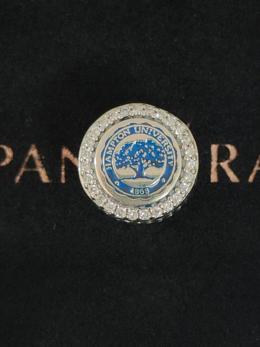 Pandora Hampton University Exclusive Bead Charm S925 Silver with box